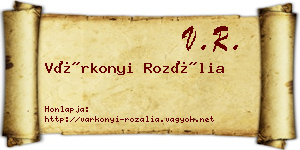 Várkonyi Rozália névjegykártya